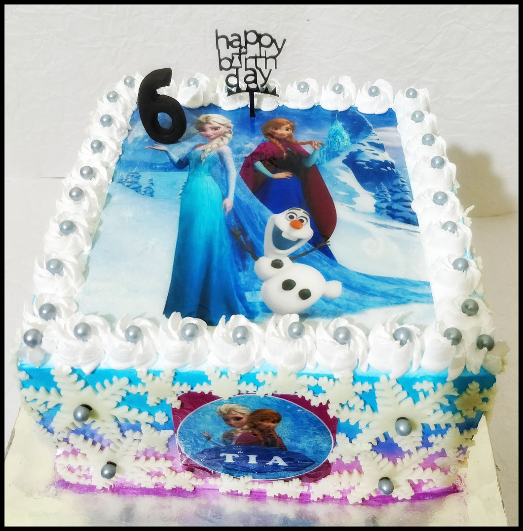 Disney  Frozen  Theme  Photo  Cake